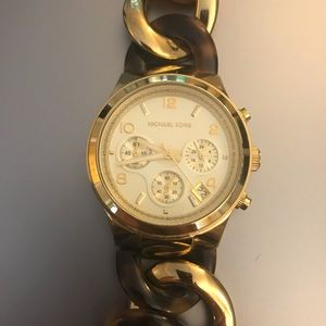 Michael Kors Chainlink Watch (Gold & Tortoise)